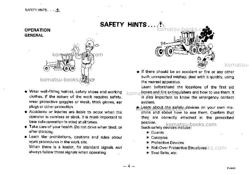 Komatsu gd505a-2jpn Operation manual cover Page 5 Komatsu gd505a-2jpn Operation manual cover Page 5