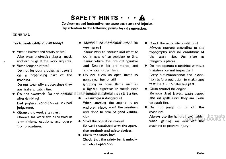 Komatsu wa30-2jpn Operation manual cover Page 5 Komatsu wa30-2jpn Operation manual cover Page 5