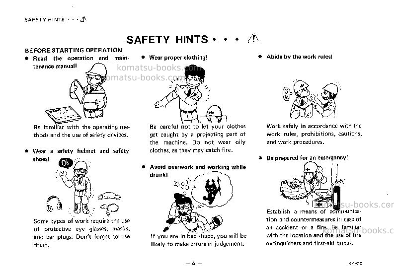 Komatsu ec105z-1jpn Operation manual cover Page 5 Komatsu ec105z-1jpn Operation manual cover Page 5