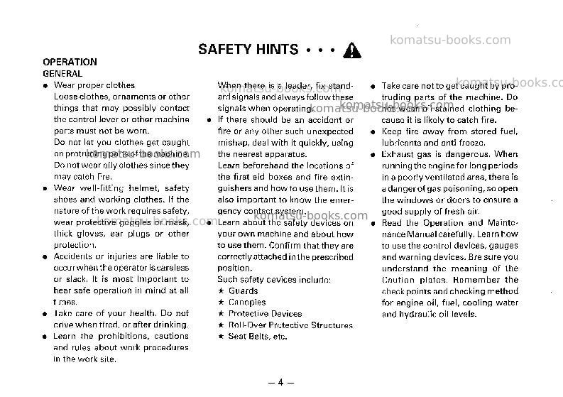 Komatsu gd461a-1jpn Operation manual cover Page 5 Komatsu gd461a-1jpn Operation manual cover Page 5