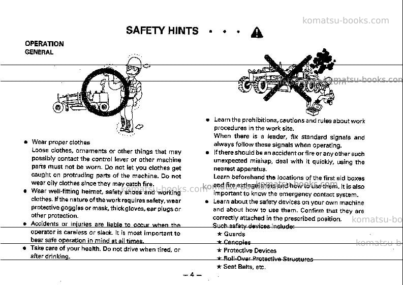 Komatsu gd511a-1jpn Operation manual cover Page 5 Komatsu gd511a-1jpn Operation manual cover Page 5