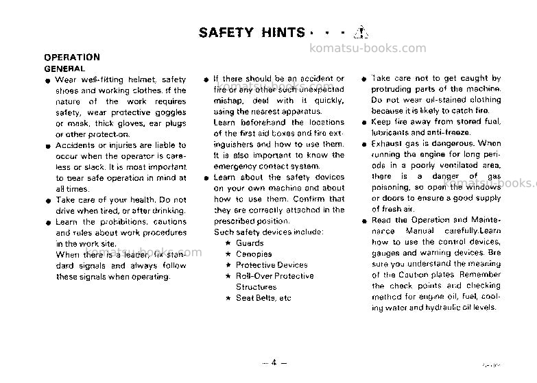 Komatsu gd525a-1jpn Operation manual cover Page 5 Komatsu gd525a-1jpn Operation manual cover Page 5