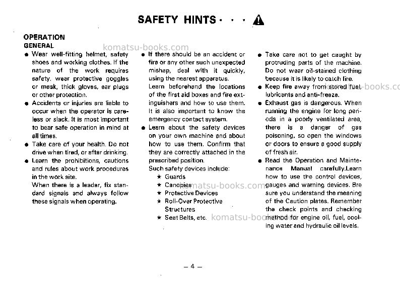 Komatsu gd613r-1jpn Operation manual cover Page 5 Komatsu gd613r-1jpn Operation manual cover Page 5