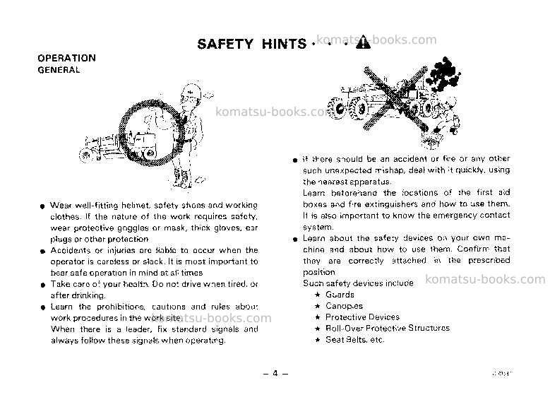 Komatsu gd621r-1jpn Operation manual cover Page 5 Komatsu gd621r-1jpn Operation manual cover Page 5