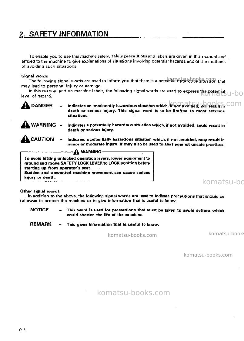 Komatsu hd985-5jpn-tm cntrl system Operation manual cover Page 5 Komatsu hd985-5jpn-tm cntrl system Operation manual cover Page 5