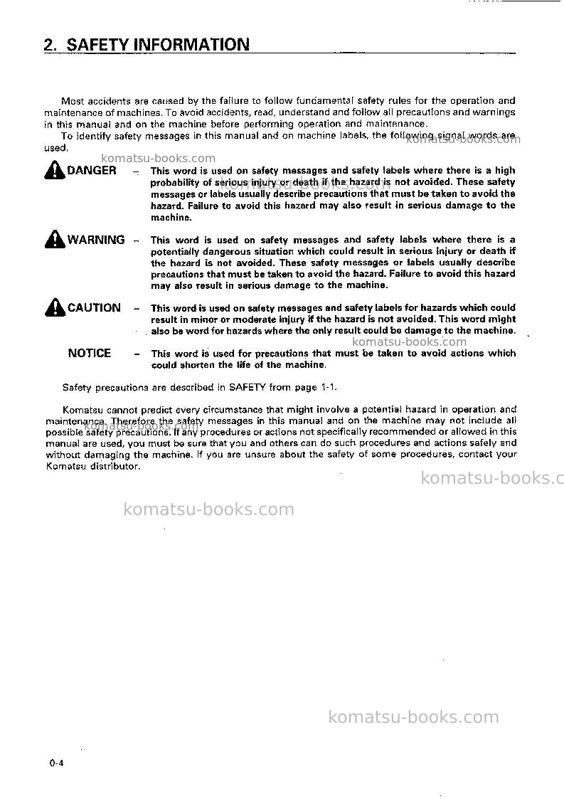 Komatsu wf550a-3jpn Operation manual cover Page 5
