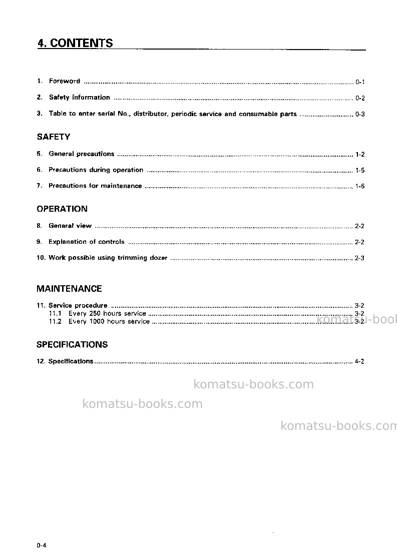 Komatsu d21p-7jpn-trimming dozer Operation manual cover Page 5
