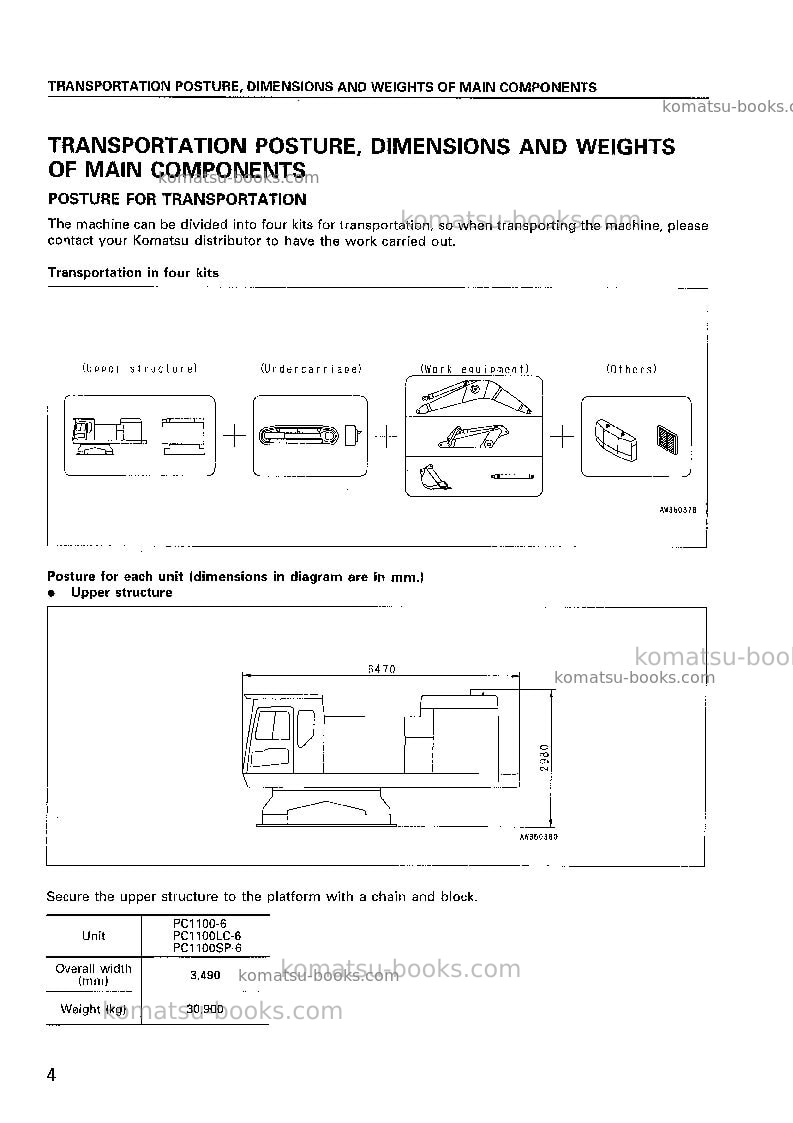 Komatsu pc1100sp-6jpn Field assembly manual cover Page 5 Komatsu pc1100sp-6jpn Field assembly manual cover Page 5
