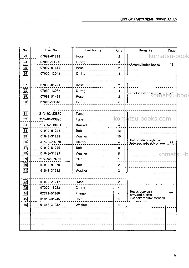 Komatsu pc1100sp-6jpn-loading shovel Field assembly manual cover Page 5 Komatsu pc1100sp-6jpn-loading shovel Field assembly manual cover Page 5