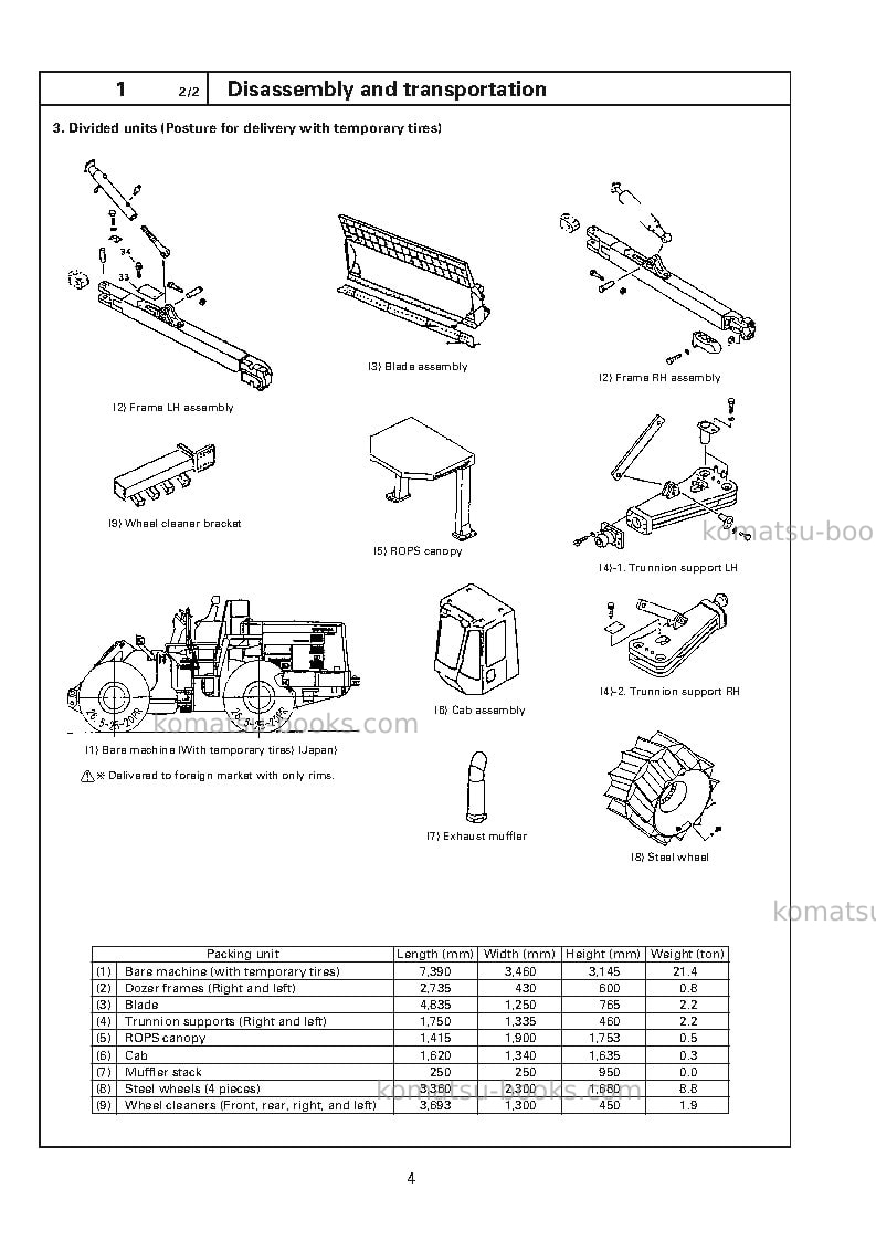 Komatsu wf550a-3jpn Field assembly manual cover Page 5 Komatsu wf550a-3jpn Field assembly manual cover Page 5