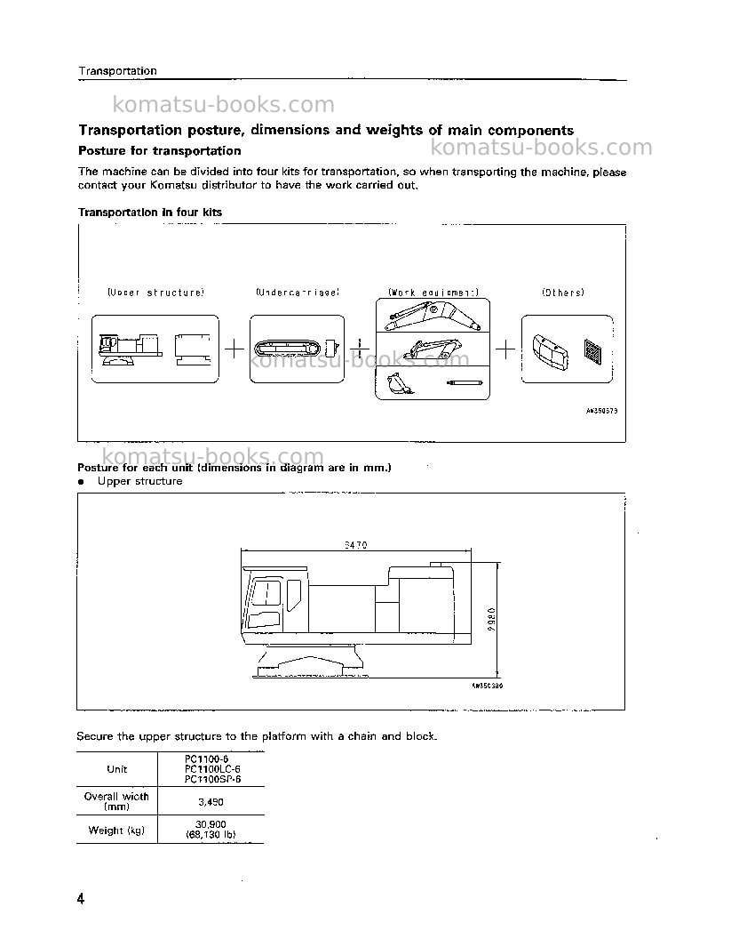 Komatsu pc1100-6jpn Field assembly manual cover Page 5 Komatsu pc1100-6jpn Field assembly manual cover Page 5
