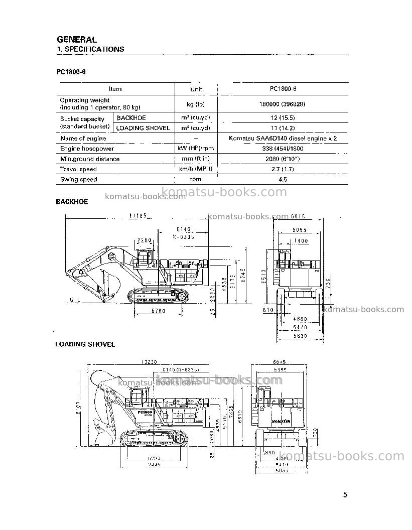Komatsu pc1800-6jpn Field assembly manual cover Page 5 Komatsu pc1800-6jpn Field assembly manual cover Page 5