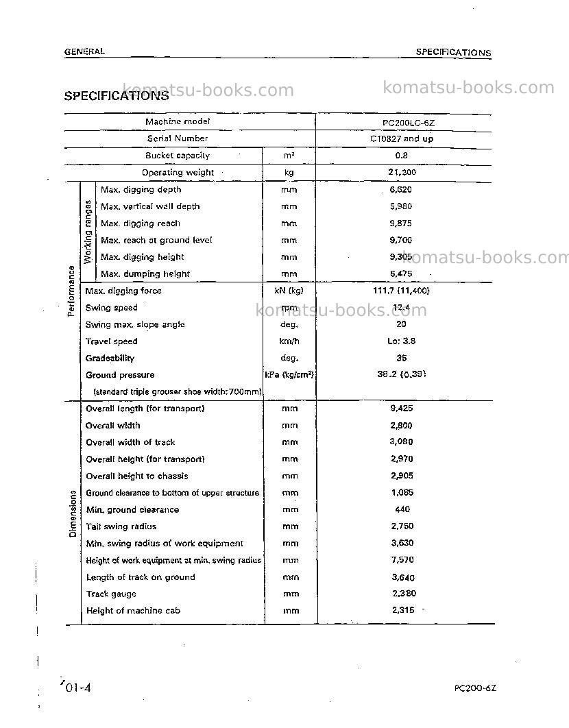 Komatsu pc200lc-6tha-b Repair & maintenance cover Page 5