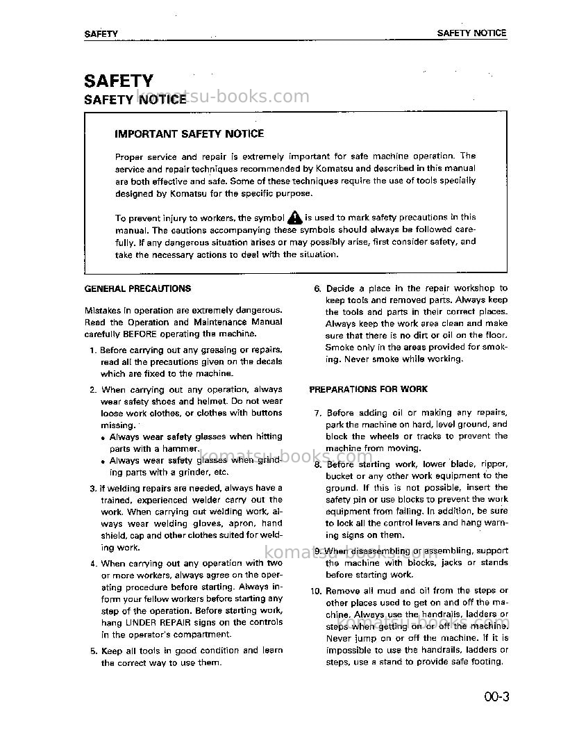Komatsu pc12r-8jpn Repair & maintenance cover Page 5 Komatsu pc12r-8jpn Repair & maintenance cover Page 5