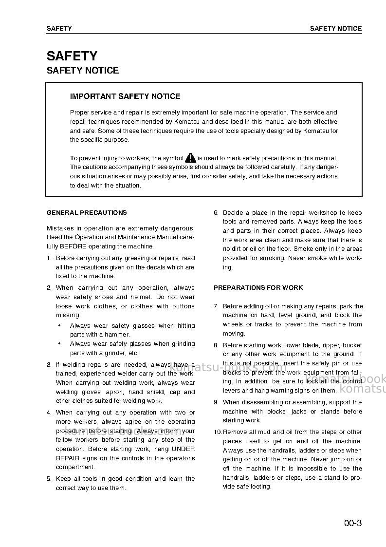 Komatsu 4d95le-2jpn Repair & maintenance cover Page 5 Komatsu 4d95le-2jpn Repair & maintenance cover Page 5