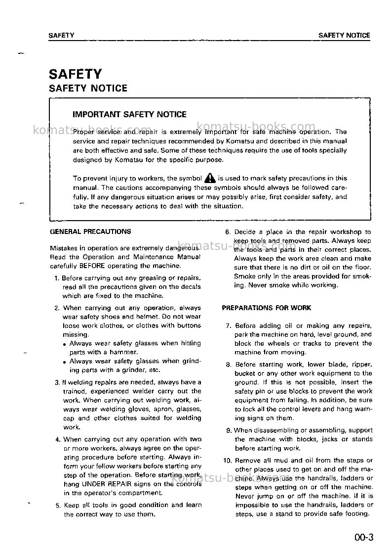 Komatsu pc45-1jpn Repair & maintenance cover Page 5 Komatsu pc45-1jpn Repair & maintenance cover Page 5