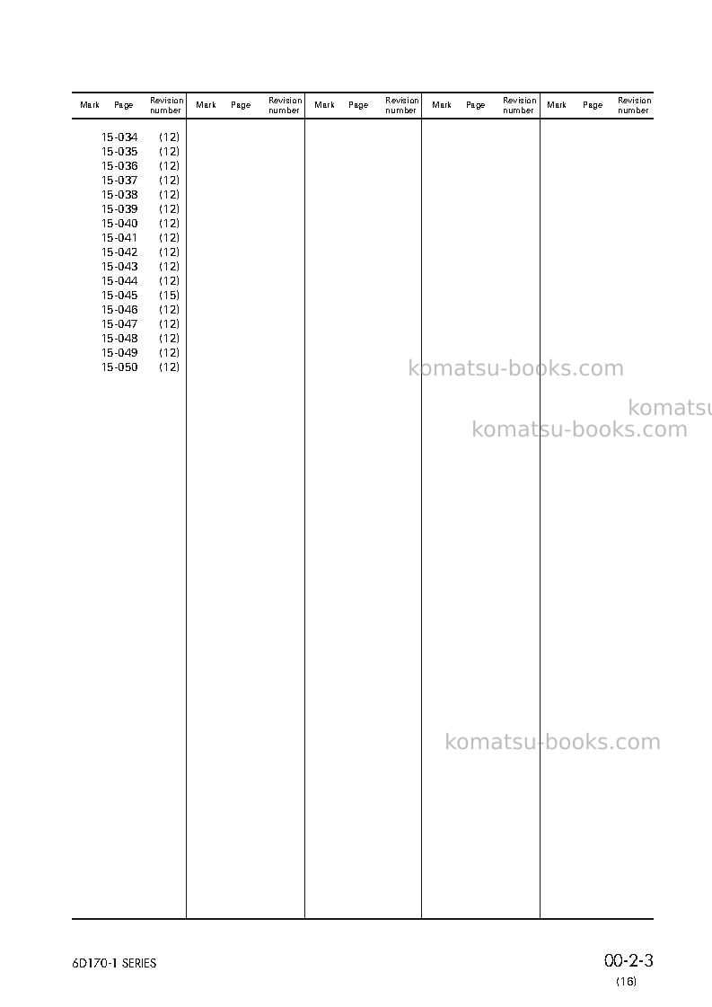 Komatsu 6d170-1jpn Repair & maintenance cover Page 5