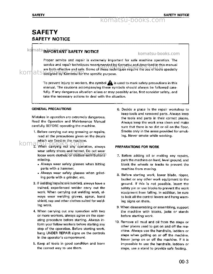 Komatsu 6d108-1jpn Repair & maintenance cover Page 5 Komatsu 6d108-1jpn Repair & maintenance cover Page 5