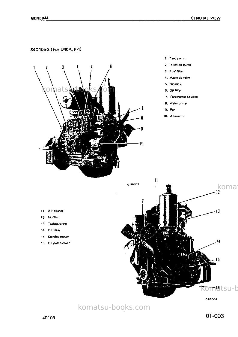 Komatsu 4d105-3jpn-c Repair & maintenance cover Page 5 Komatsu 4d105-3jpn-c Repair & maintenance cover Page 5