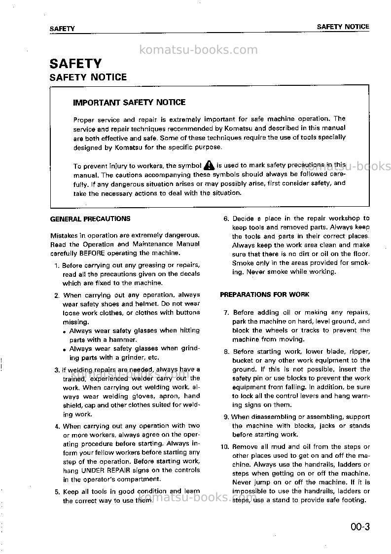 Komatsu sa6d110-1jpn-for ksp Repair & maintenance cover Page 5 Komatsu sa6d110-1jpn-for ksp Repair & maintenance cover Page 5