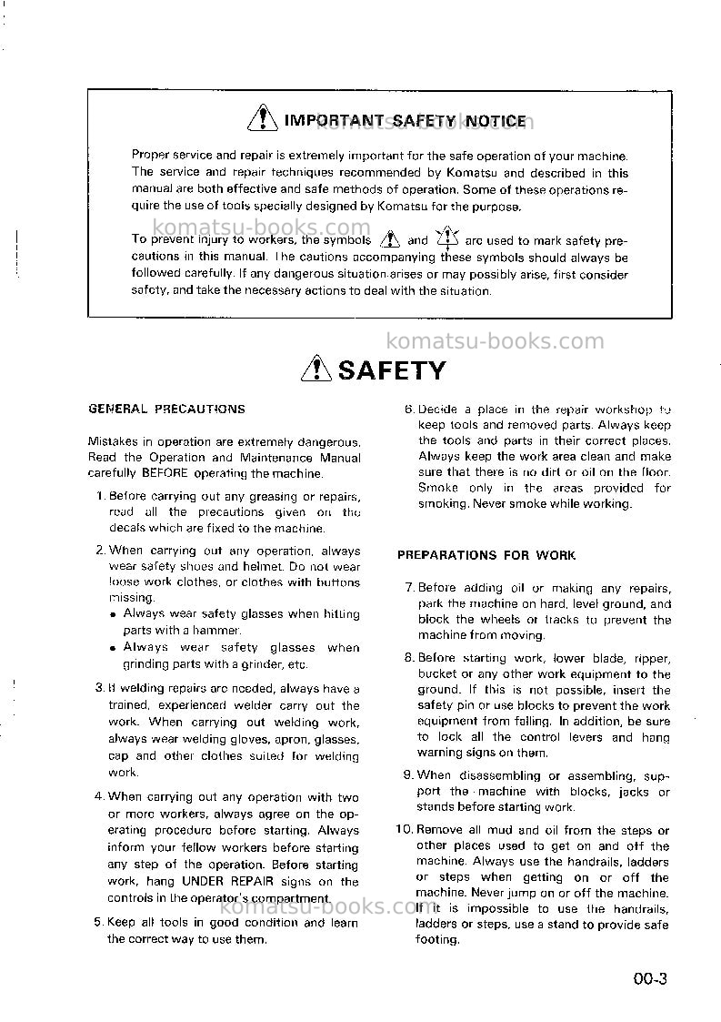 Komatsu sa8v170-1jpn Repair & maintenance cover Page 5