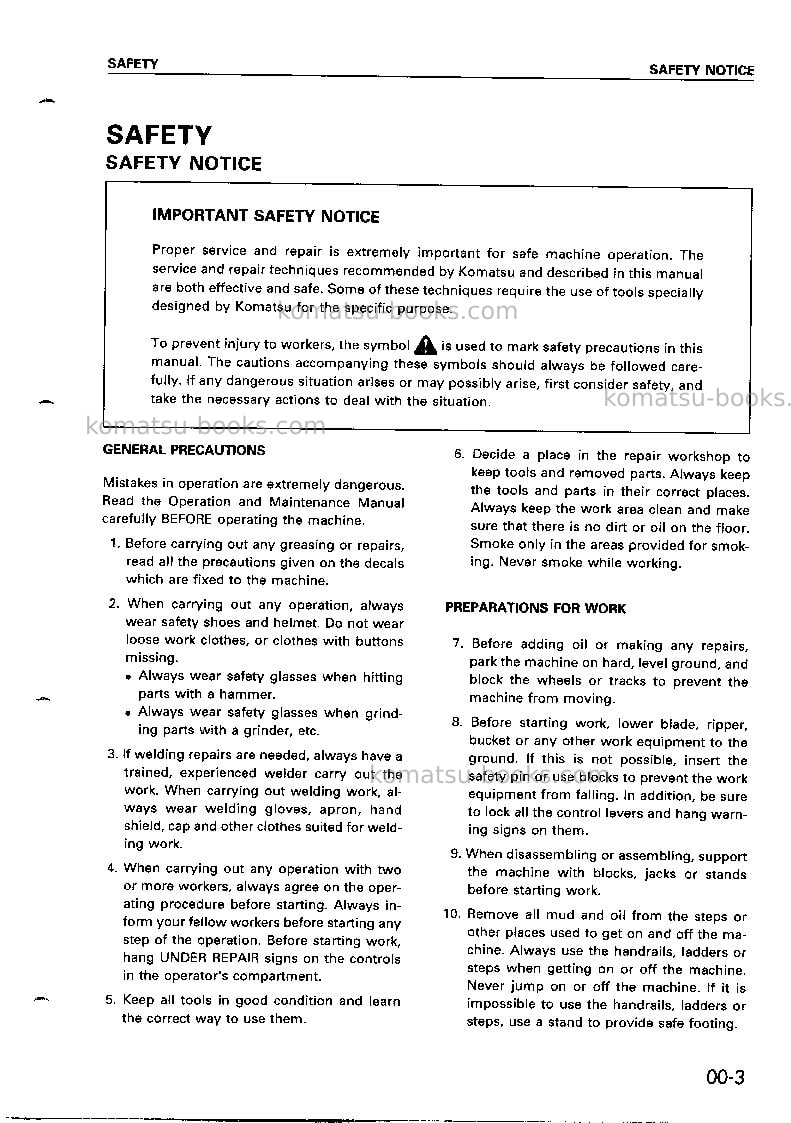 Komatsu sa6d108-1jpn-for ksp Repair & maintenance cover Page 5 Komatsu sa6d108-1jpn-for ksp Repair & maintenance cover Page 5