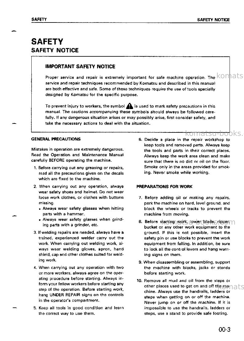 Komatsu s6d108-2jpn Repair & maintenance cover Page 5 Komatsu s6d108-2jpn Repair & maintenance cover Page 5