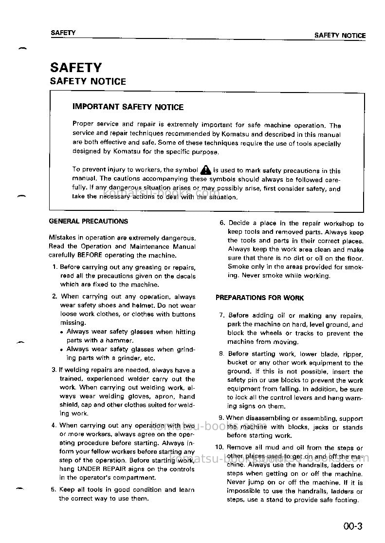 Komatsu jv100a-2jpn Repair & maintenance cover Page 5 Komatsu jv100a-2jpn Repair & maintenance cover Page 5