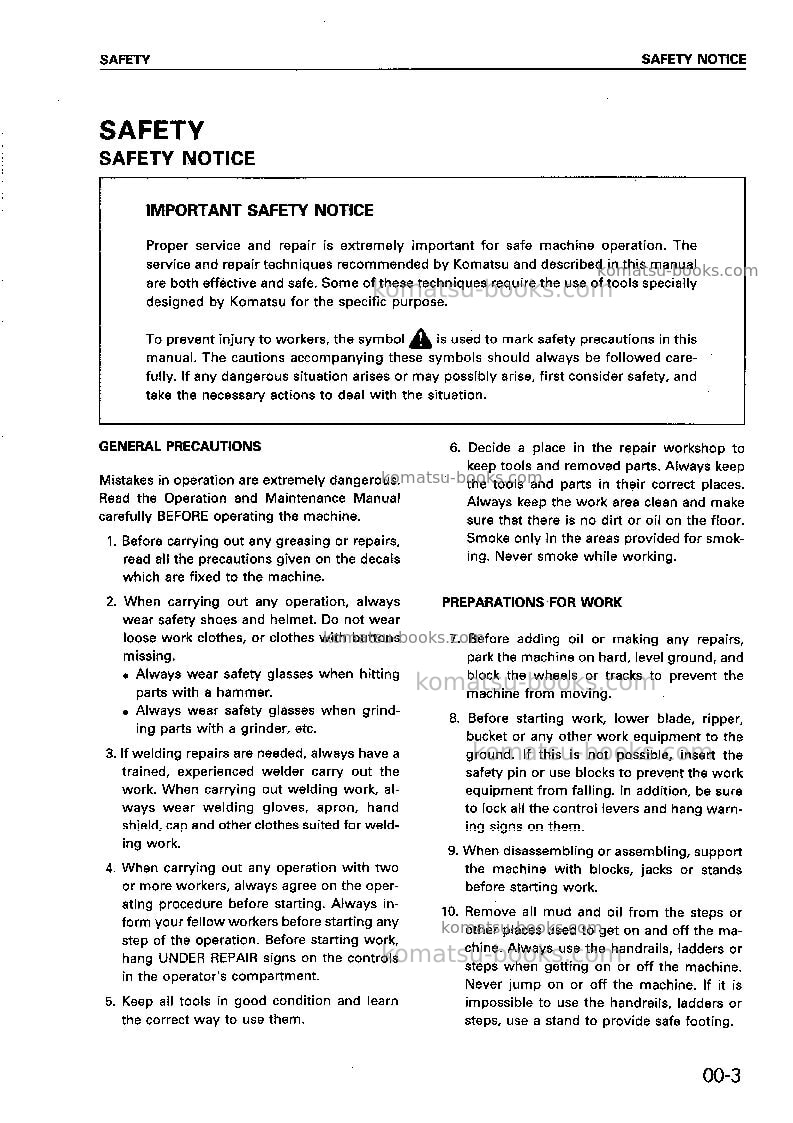 Komatsu pc40r-8jpn Repair & maintenance cover Page 5 Komatsu pc40r-8jpn Repair & maintenance cover Page 5