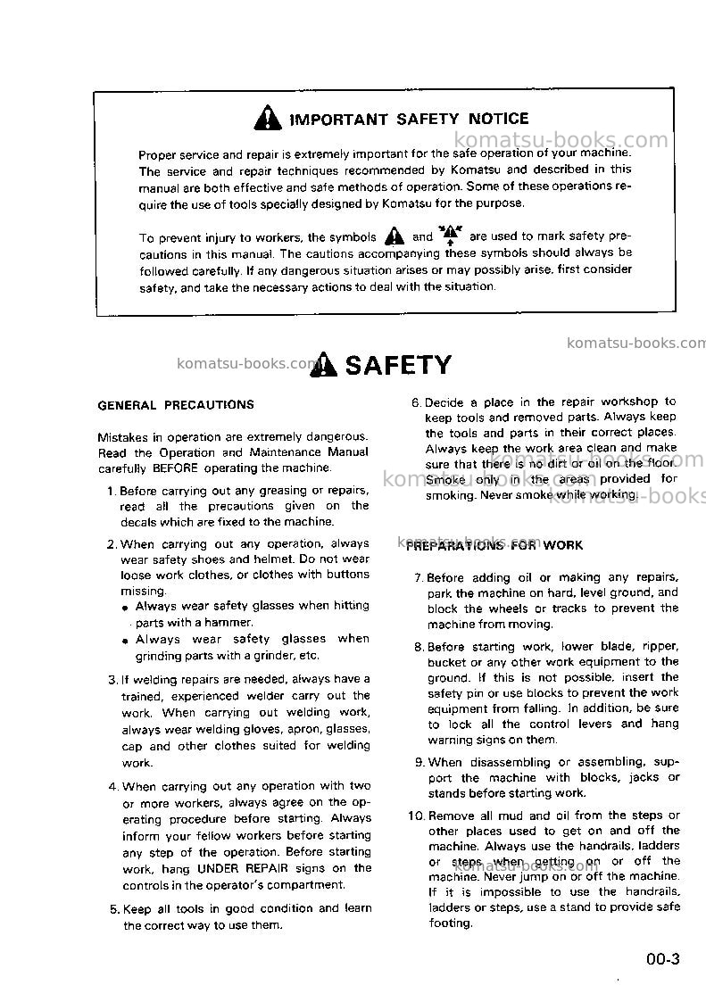 Komatsu d85a-21jpn-b Repair & maintenance cover Page 5 Komatsu d85a-21jpn-b Repair & maintenance cover Page 5