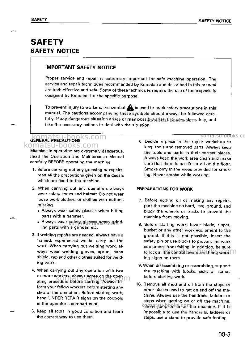 Komatsu pc20mr-1jpn Repair & maintenance cover Page 5 Komatsu pc20mr-1jpn Repair & maintenance cover Page 5