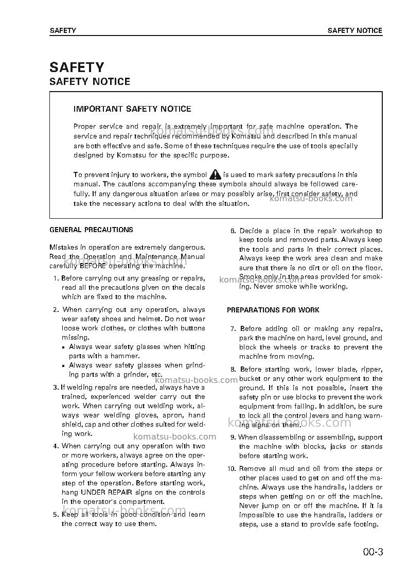 Komatsu d155a-2jpn-emission eng Repair & maintenance cover Page 5 Komatsu d155a-2jpn-emission eng Repair & maintenance cover Page 5