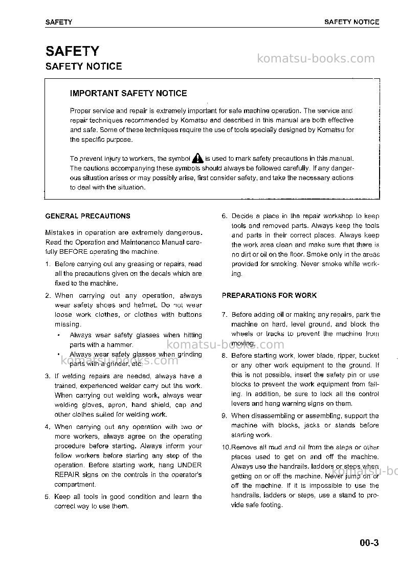 Komatsu mx15jpn Repair & maintenance cover Page 5 Komatsu mx15jpn Repair & maintenance cover Page 5