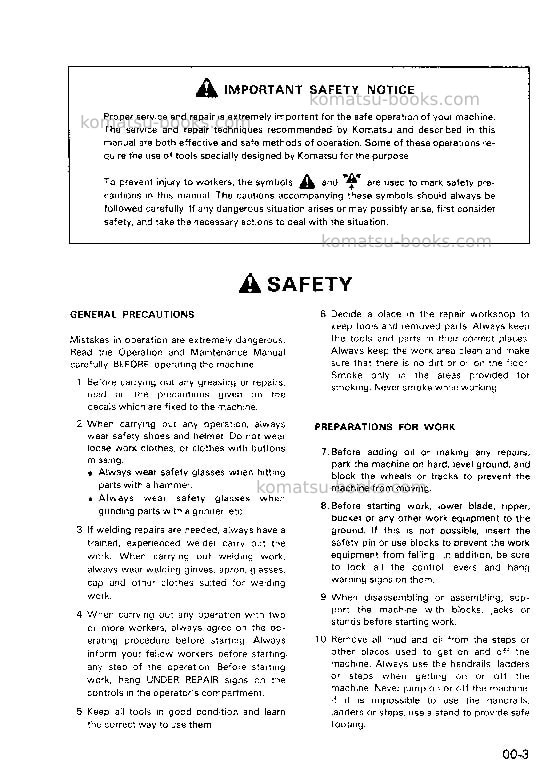 Komatsu pc60-6jpn Repair & maintenance cover Page 5 Komatsu pc60-6jpn Repair & maintenance cover Page 5