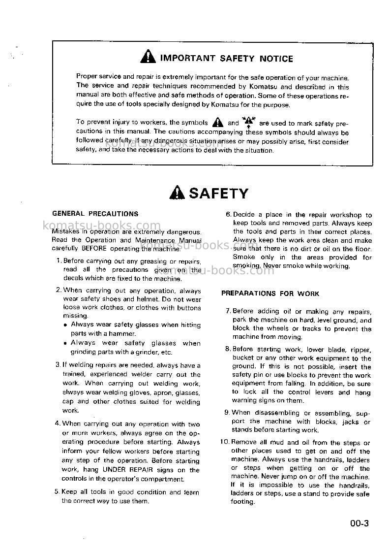 Komatsu pc15-3jpn Repair & maintenance cover Page 5