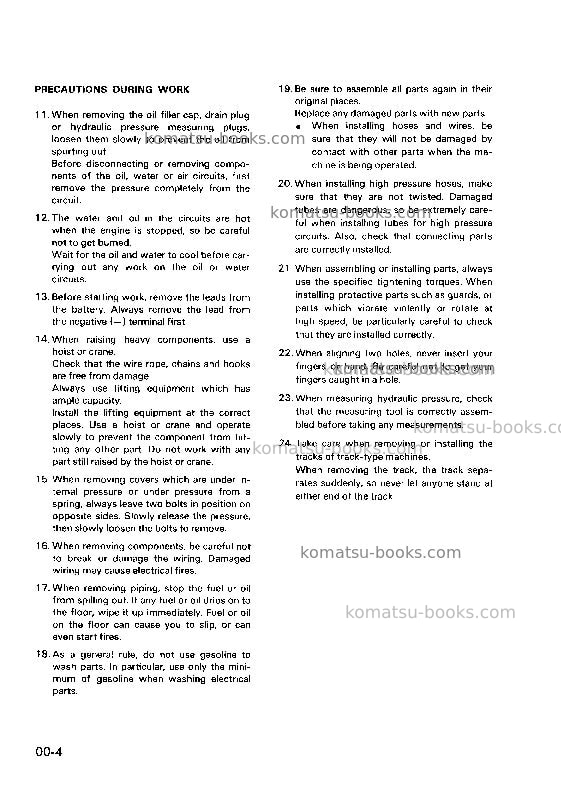 Komatsu pc50uu-1jpn Repair & maintenance cover Page 5 Komatsu pc50uu-1jpn Repair & maintenance cover Page 5