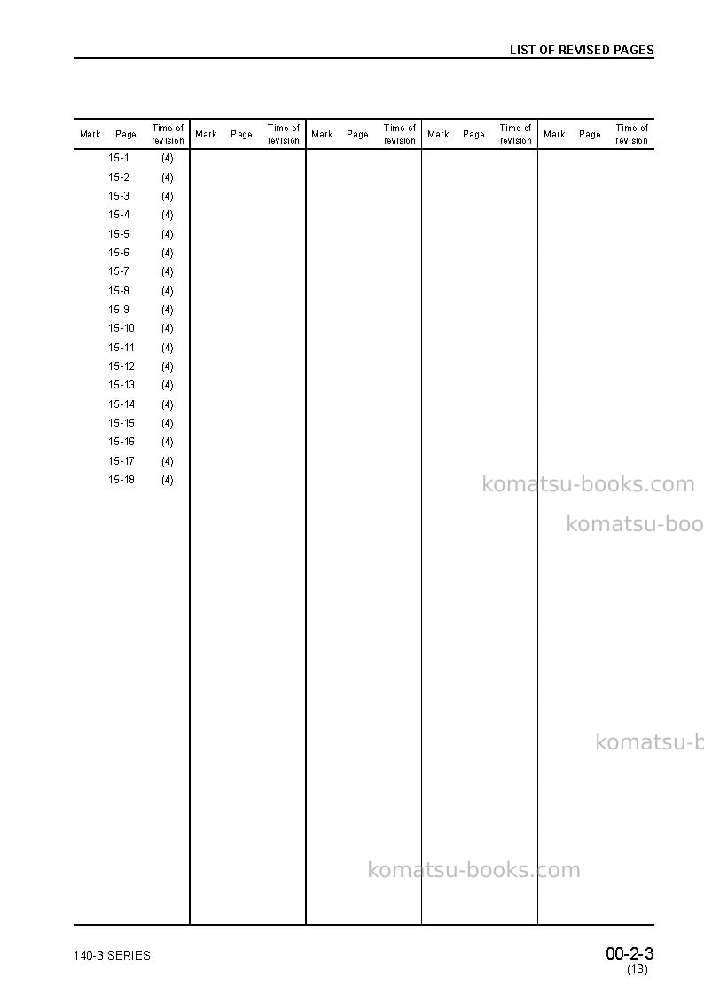 Komatsu sa6d140e-3jpn Repair & maintenance cover Page 5 Komatsu sa6d140e-3jpn Repair & maintenance cover Page 5