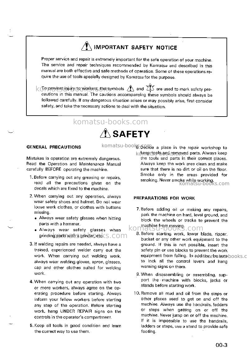 Komatsu pc40-5jpn Repair & maintenance cover Page 5 Komatsu pc40-5jpn Repair & maintenance cover Page 5