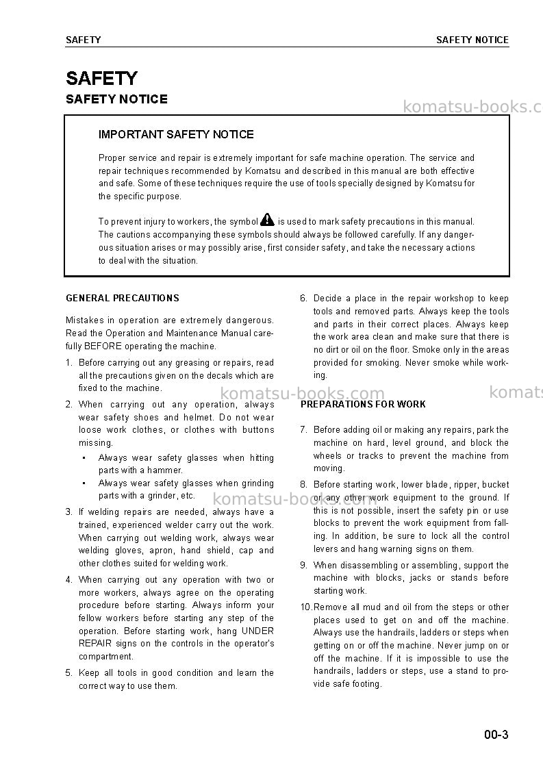 Komatsu 114-2 seriesjpn Repair & maintenance cover Page 5 Komatsu 114-2 seriesjpn Repair & maintenance cover Page 5