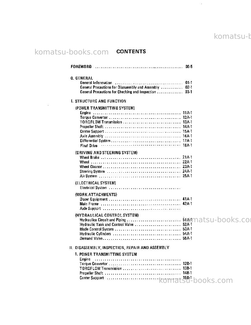 Komatsu wf22t-2jpn Repair & maintenance cover Page 5 Komatsu wf22t-2jpn Repair & maintenance cover Page 5