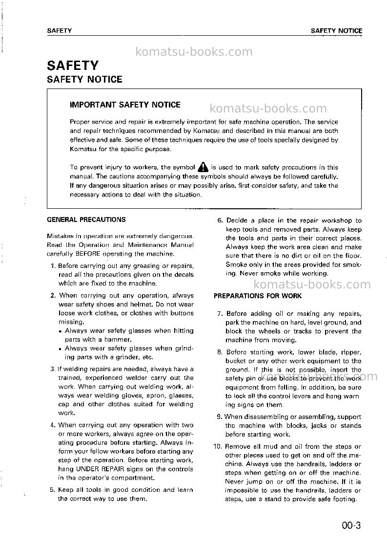 Komatsu eg125b-2jpn Repair & maintenance cover Page 5 Komatsu eg125b-2jpn Repair & maintenance cover Page 5