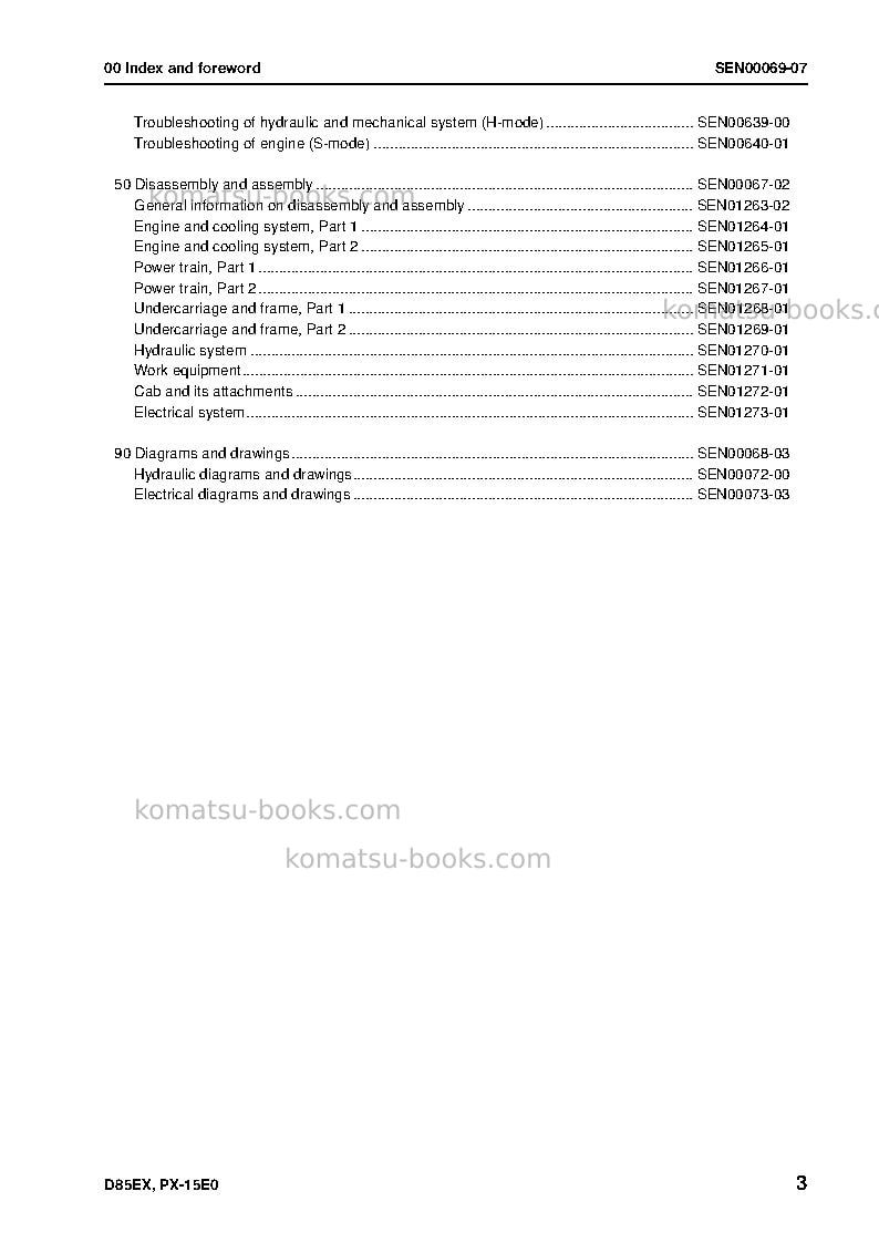 Komatsu d85px-15jpn-e0 Repair & maintenance cover Page 5