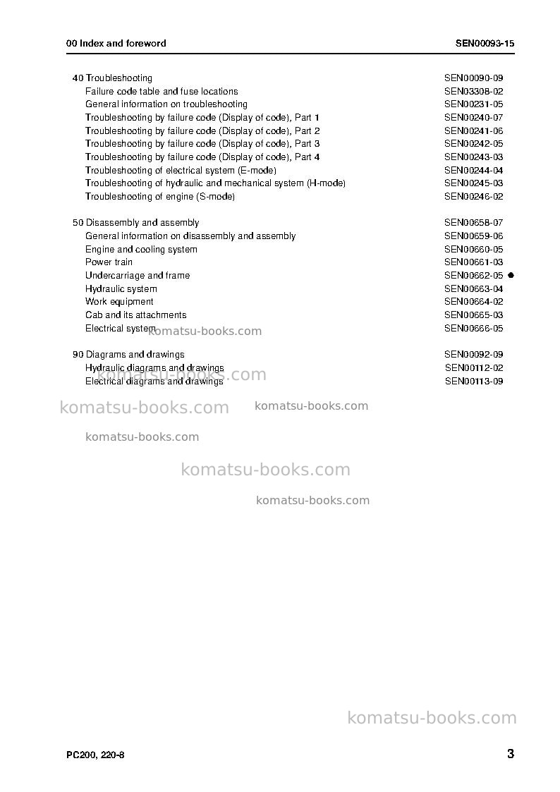 Komatsu pc200lc-8tha-ecot Repair & maintenance cover Page 5 Komatsu pc200lc-8tha-ecot Repair & maintenance cover Page 5