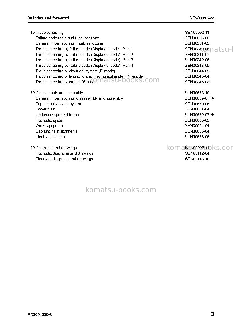 Komatsu pc220-8jpn Repair & maintenance cover Page 5 Komatsu pc220-8jpn Repair & maintenance cover Page 5