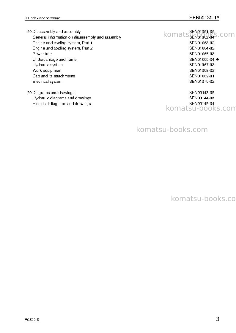 Komatsu pc600-8jpn Repair & maintenance cover Page 5