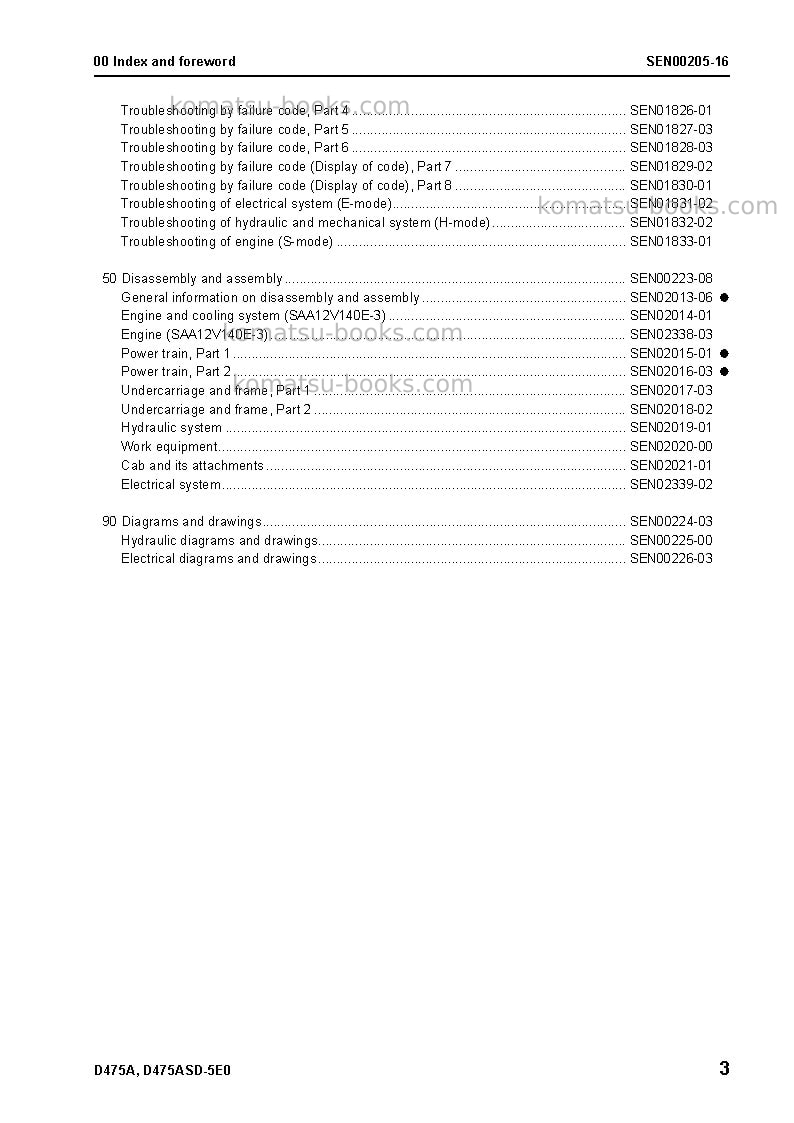 Komatsu d475asd-5jpn-tier2, super dozer Repair & maintenance cover Page 5