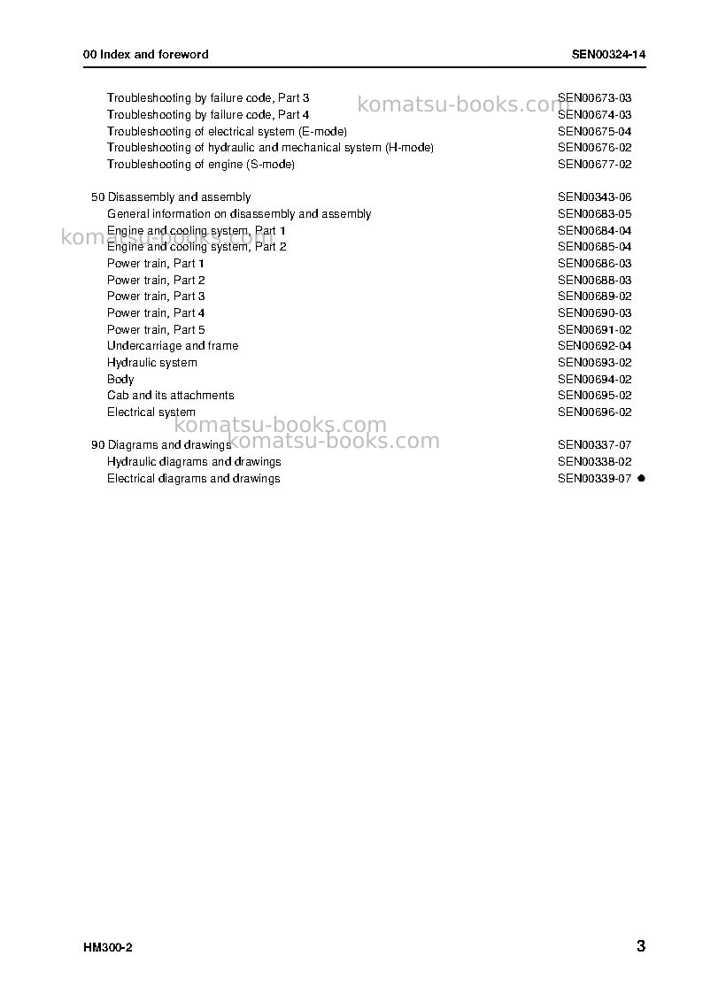 Komatsu hm300-2jpn Repair & maintenance cover Page 5 Komatsu hm300-2jpn Repair & maintenance cover Page 5