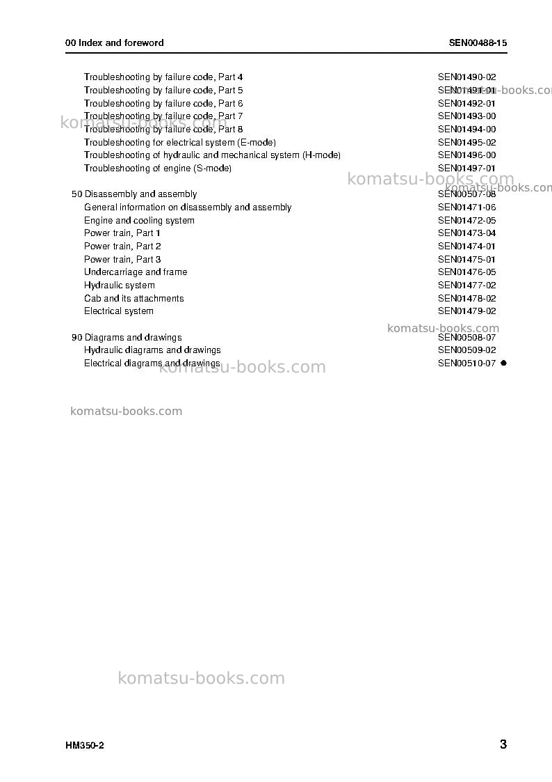 Komatsu hm350-2jpn Repair & maintenance cover Page 5 Komatsu hm350-2jpn Repair & maintenance cover Page 5
