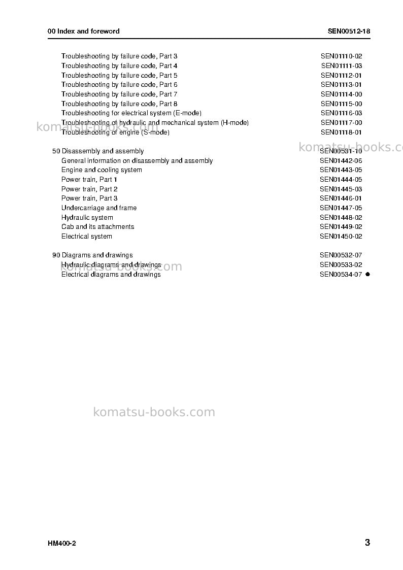 Komatsu hm400-2jpn Repair & maintenance cover Page 5