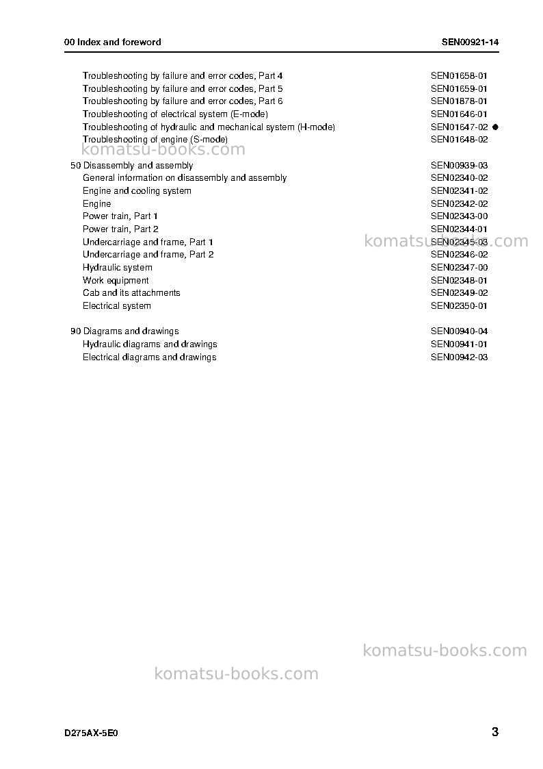 Komatsu d275ax-5jpn-tier3 Repair & maintenance cover Page 5